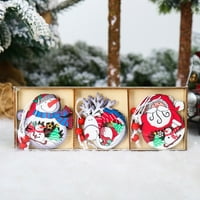 Drvena zanatska zabava Novogodišnje ukrašavanje kuće Santa Claus Snowman Xmas Tree Ornamenti Angel rukavice