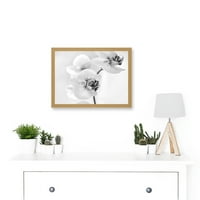 Cvijet orhideja crno bijelo Artwork uokvirenog zidnog umjetnosti Ispis