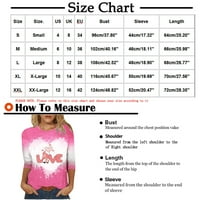 Valentinovo košulje za žene plus veličine Grafičke teže se dip boje s vratom s posadom s dugim rukavima