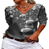 Ženska majica sa patentnim zatvaračem Modni Xmas Pulover Ležerni za odmor TEE majica Grey S