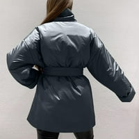 Uhnddy jackets za žene, žene vanjski odjeća FAU zimski kaput sa zatvaračem duge čvrste jakne džepni