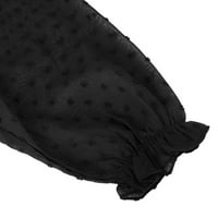Ženska jesen i zimski okrugli vrat ruffle Solica Boja polka točka dugih rukava majica s dugim rukavima