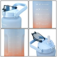 Motivaciona vodna boca 64oz, polu galonske boce s vremenskim markerom i slamom, propuštajući ručnik velikih hlađenja BPA besplatno