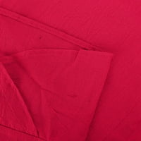Daqian znojne hlače za žene čišćenje Žene Casual Solid Hlače Udobne elastične visokog struka Ležerne prilike hlače za plažu hlače za žene plus veličine lubeno-crvena 10