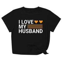 Smiješna mama supruga poklon majica Volim svoj suprug Žene Ležerne prilike kratkih rukava Majica Pismo