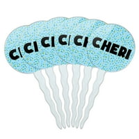 Cheri Cupcake Pick Toppers - set - plave mrlje