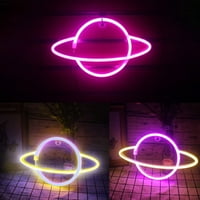 Vikakiooze LED planeta Neon Light Universe Oblik ukrasi Neto crvena ukras noćno svjetlo