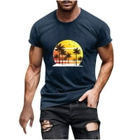 Muški pamučni pamučni posteljini popust Ljetna prodaja Tropska plaža Print Tees Modna odjeća Košulje
