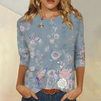 Košulje za žene za žene Slatko cvijeće Ispiši grafičke plamene plamene plus veličina osnovnih vrhova pulover Dressy Bluze za žene