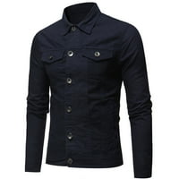 Traper vrhovi vintage bluze Boja muške jesenje jakne gumb kaput zimska čvrsta muška bluza