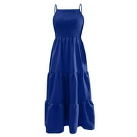 KETYYH-CHN Ženske ljetne haljine labave fit kratke topleske haljine haljine plaže plave, xl