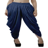Moomaya Solid Punjabi Patiala Salwar Dhoti Hlače za žene, elastične struke opuštene vrećaste pantalone