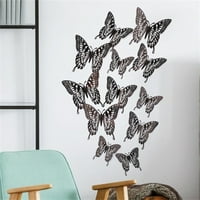 Moocorvic 3D metalna tekstura šuplja leptira zidna naljepnica