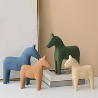 Minimalistički ukrasi skulpture kipa od drvenog drvenog konja Figurine za desktop kava stol za stambenu