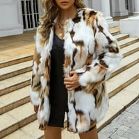 Zimski kaputi za žensko-kardigan ovratnik izrez Elegantni dugi rukav Fur fur print, za jesen zimsku