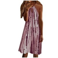Haljine za žene Modni mini Halter Dužina koljena na plaži Štampane haljine