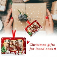Waahome Frame Frame Božićni ukrasi, Obiteljski personalizirani ukras za fotografije za božićne ukrase, božićno čuva poklone za porodične prijatelje Ženske djevojke sestre sa poklon kutijom