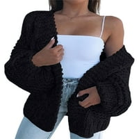 Prednjeg pija Ležerni džemper sa dugim rukavima za žene Otvoreni prednji kardigani Dame Basic Cropped pletene džempere kaputa