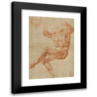 Michelangelo crna moderna moderna muzejska umjetnost ispisa pod nazivom - Studija za gole mlade preko
