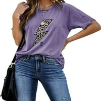 Sherrylily Leopard tisak tiskane majice za rezanje Ray Design za žene za žene