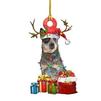 Božićni ukras za pse Drveni XMA Drvo viseći znak Privjesak na privjesku Q2G7