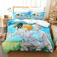 Novi anime Ispis Obećana Neverland Manga posteljina posteljina set Twin pune kraljevske veličine kreveta Komform za prekršilice i jastučnice