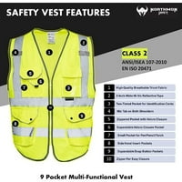 Sigurnost Hi Vis Sigurnosni prsluci - ANSI klasa - Žuta - velika