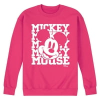 Disney - Mickey Mouse - ponovljeni Mickey - Muški izrez posada Runov pulover
