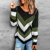 Ženski džemper-pulover vrhovi za slobodno vrijeme ispisani dugi rukav redovan kap, casual labav pleteni