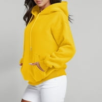 DRPGunly slojevi za žene modno slovo Ispis o vratu dugih rukava s kapuljačom dukseri na vrhu pulover Crewneck dukseri Yellow XXL