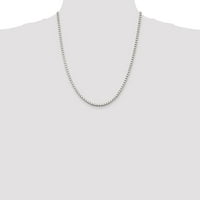 Sterling srebrni čvrsti klasični Bo lančani ogrlica