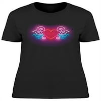Ornate srce Neon Dizajn majica Žene -Image by Shutterstock, Ženska velika