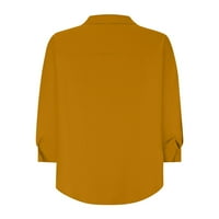 Colisha Women Tops Dugme Down bluza Dugih rukava Košulje Loose radne remene Tunička košulja narandže 2xl