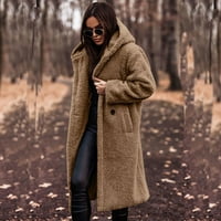 TOQOT Womens Peacoats - sa kapuljačom duge modne zimske jakne za žene zlatne veličine l