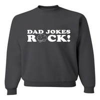 Divlji Bobby, smiješni tata Jokes Rock, Humor, unise point grafički džemper, ugljen, mali
