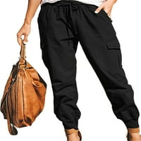 Ženske hlače za teretne hlače Elastične olovke za olovke sa džepovima