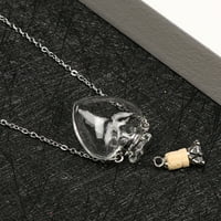 Prozirne ogrlice za bočice za bočice od srca za titanijum čelični lanac čine za želju da se vijalna ogrlica za želju za ženskom dragulju