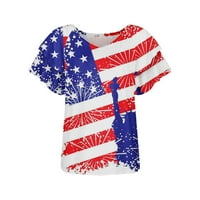 Patriotske košulje za žene 4. srpnja Košulje Žene Thirts Majice za ženska američka košulja za zastavu