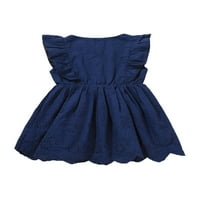 Djevojka za bebe TODDLER Ljetna haljina plava rukava bez rukava kratka haljina casual