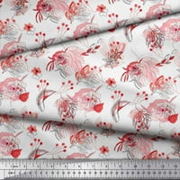 Soimoi Satin svilena tkanina od lišća i kamelija cvjetni dekor tkanina tiskano dvorište široko