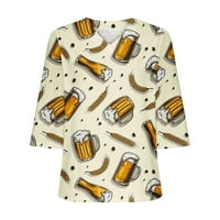 Meichang ljetni vrhovi ručno izvučeno pivo za pivo T-majice Classic V majice casual rukava bluza za