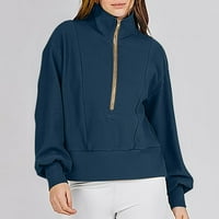 Polu patentna zverka jakne za žene Ležerne prilike pulover dugih rukava Bluza LEAL V CALLARED pamučna