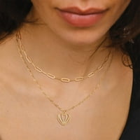 Ogrlica sa slojevitim srcem Privjesak ručno rađen 18K pozlaćen Dainty Gold Choker arrow Bar Slow Ogrlica za žene