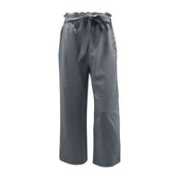 Ylioge Womens pune duljine salonske pantalone čipke ubrzava visoki struk labavi fit izlasci hlače posteljina