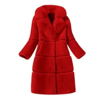 Ženski kaput elegantno debela gornja modna gornja odjeća dugačka jakna plišana jakna topla i mekani zimski kaput sitnice sitnice za žene vanjsko nošenje za ženske jakne od jakne za kapuljaču