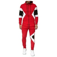 Duks za muškarce postavljene sa duksevima sa hoodie Sportske odjeće Colorblock Zip Up Jacket TrackSuits