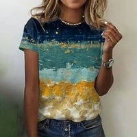Ženska majica Sunflower Print Tee Tops Majice kratkih rukava plus veličina Bluza Comfy Tunics Vest Streetwear