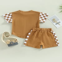 Lamuusaa Toddler Baby Boy ljetna odijela za patchwork s kratkim rukavima kratkim kratkim kratkim kratkim kratkim kratkim hlačama