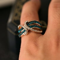 Angažman okrugli rez Zirkoni Žene vjenčani prstenovi Nakit za prstenje za žene Full Diamond Dame Ring