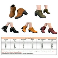 Difumos Womens Antiklizni bočni zip čizme za gležnjeve Prozračne čipke Up up blok potpetice Bootie Rad Comfort Ležerne pločice Zeleno 5,5